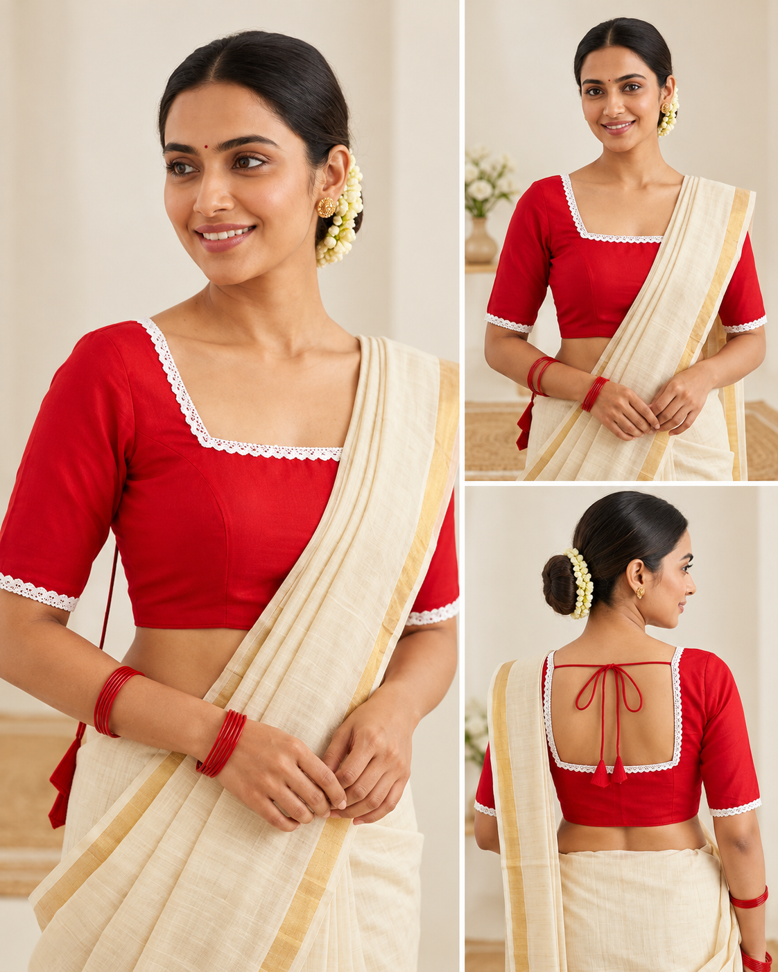 Graceful Artisan Handcrafted Festive Saree Blouse Thumbnail